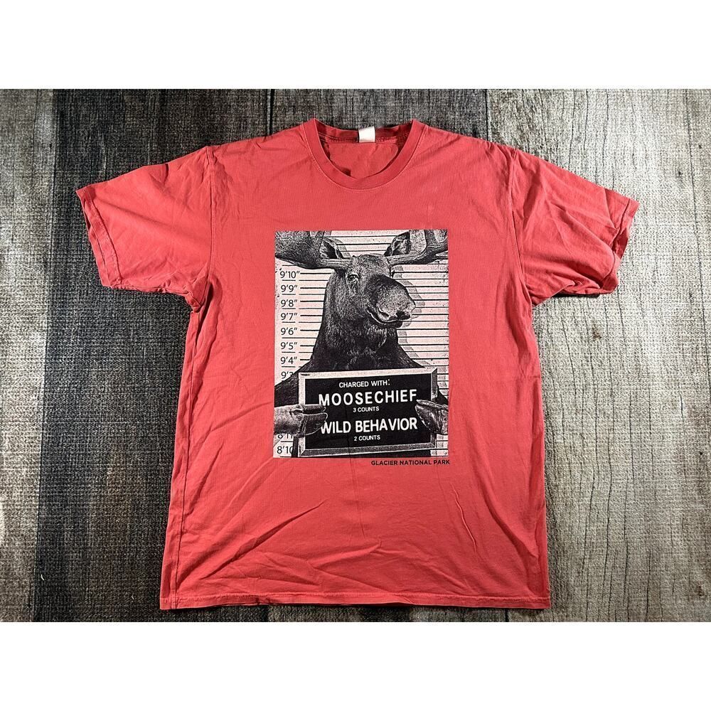 NWOT Mugshot Moose The Duck Company Large Red Cotton Shirt large Dad Shirt